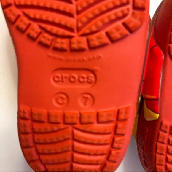 Crocs Iron Man Face Clogs - Marvel Mask - Red Yellow  Kids 7 C - Picture 8 of 9